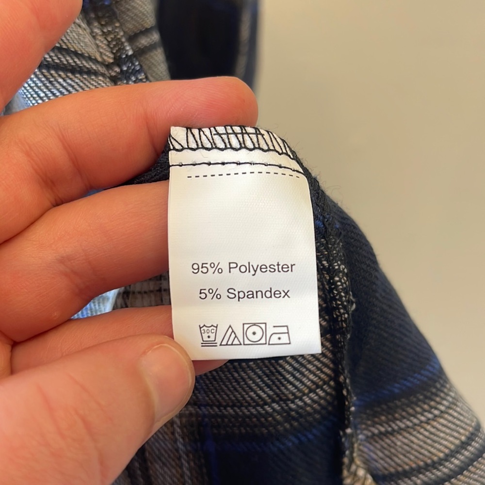 Plus size blue SHEIN Curve hooded flannel - Picture 5 of 5